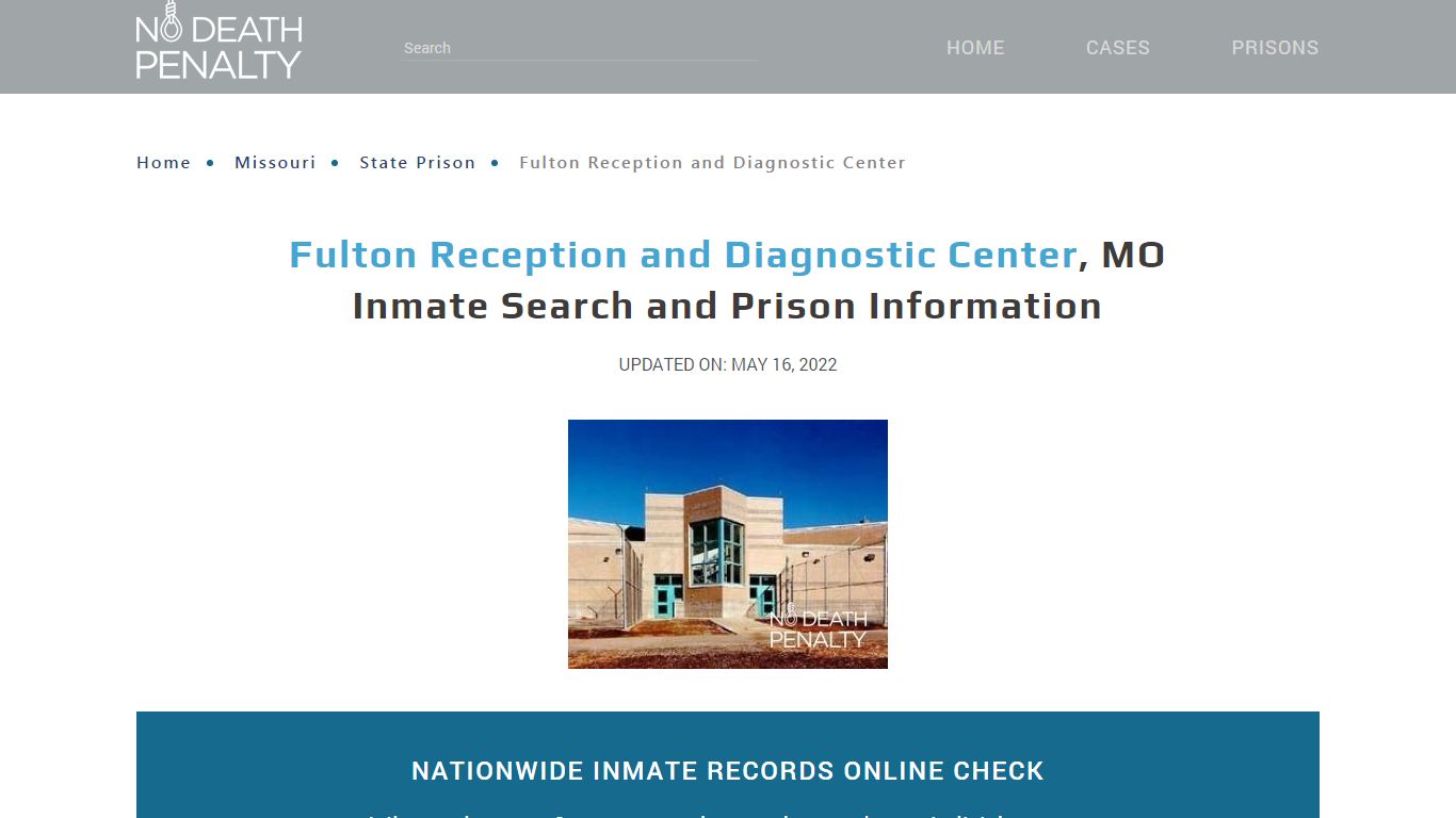 Fulton Reception and Diagnostic Center, MO Inmate Search ...