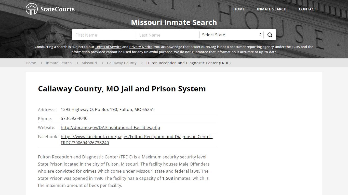 Callaway County, MO Jail and Prison System - State Courts